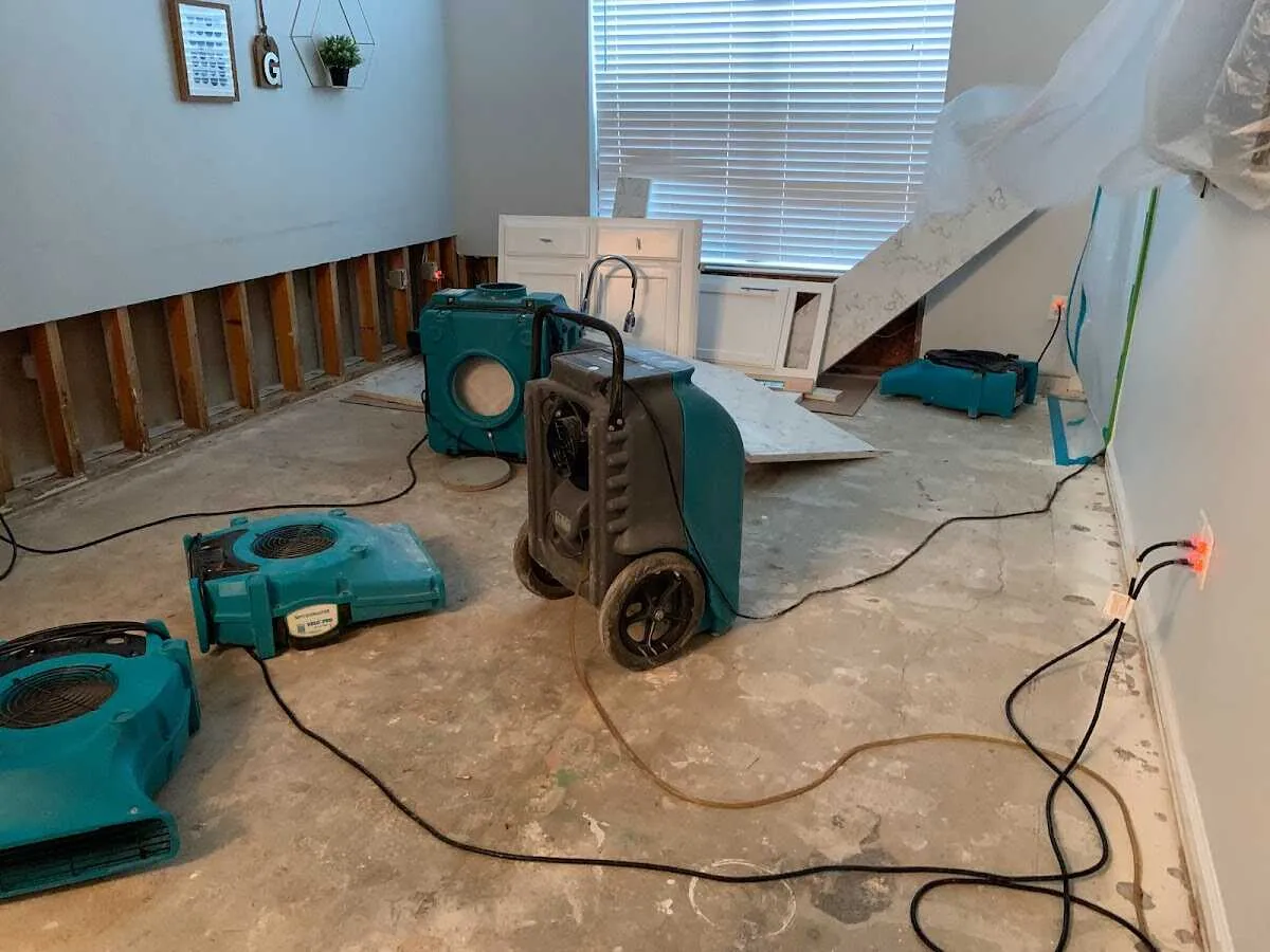 Dehumidifier in flood-cut room for Water Extraction & Removal in New Garden